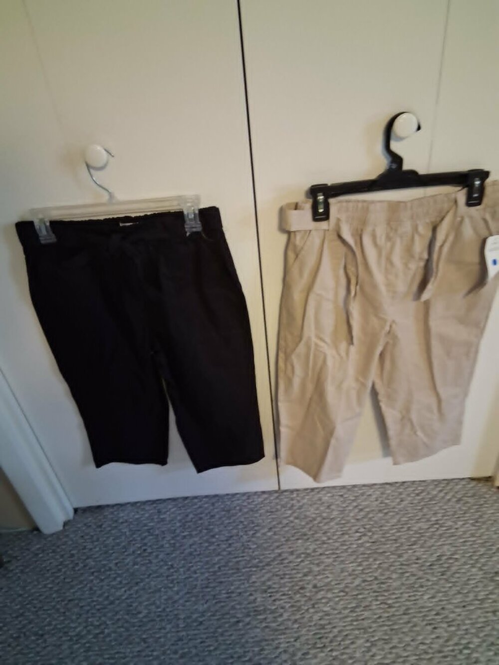 woman's capri's two pair-JB TWL crop pantw one black and one KHKI Medium